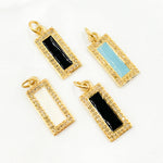 Load image into Gallery viewer, DC097A. Diamond Sterling Silver Rectangle Enamel Pendant