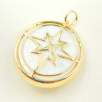 Load image into Gallery viewer, NFC71050MOP. 14k Solid Gold Mother of Pearl & Diamonds Star Pendant