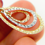 Load image into Gallery viewer, GER113. 14K Gold Dangle Earring with Tri - Color Diamond Cut Drops