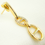 Load image into Gallery viewer, EFC52336. 14k Solid Gold & Diamonds Dangle Marina Style Earrings