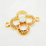 Load image into Gallery viewer, DC911. Diamond & Sterling Silver Flower Connector with Gemstone