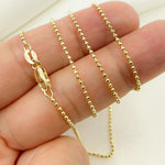 Load image into Gallery viewer, 14K Solid Yellow Gold Diamond Cut Ball Link Necklace
