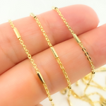 Load image into Gallery viewer, 14K Solid Yellow Gold Cable Bars Chain