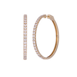 Load image into Gallery viewer, 14K Solid Gold Diamond Fancy Round Hoop