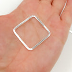 Load image into Gallery viewer, White Sterling Silver Brushed Square Connector
