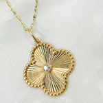 Load image into Gallery viewer, 14k Solid Gold Diamond Clover Charm. KG299