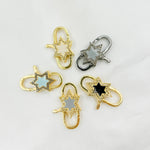 Load image into Gallery viewer, Sterling Silver Star Enamel Trigger Clasps