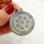 Load image into Gallery viewer, DP400. Diamond Sterling Silver Round Stars Pendant