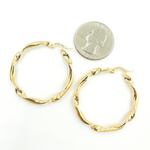 Load image into Gallery viewer, GER125. 14K Solid Gold Twisted Hoop