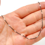 Load image into Gallery viewer, Cable Oxidized Black and Silver Chain with tubess