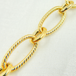 Load image into Gallery viewer, Gold Plated Sterling Silver Textured & Smooth Oval Links Chain