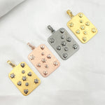 Load image into Gallery viewer, DP402. Diamond & Sterling Silver Rectangle Pendant with Hearts and Stars