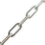 Load image into Gallery viewer, Buy Black Rhodium Matt Sterling Silver Flat Paperclip Chain