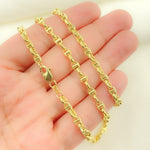 Load image into Gallery viewer, 14K Solid Yellow Gold Diamond Cut Marina Style Link Chain