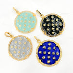 Load image into Gallery viewer, DP409A. Diamond Sterling Silver Round Star Enamel Pendant