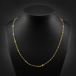 Load image into Gallery viewer, 025R03BLS7. 14K Solid Yellow Gold Satellite Necklace