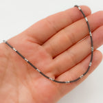 Load image into Gallery viewer, PCT1602C. Black Rhodium Sterling Silver Popcorn Satellite Necklace