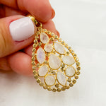 Load image into Gallery viewer, DSP043. Diamond Sterling Silver Drop Pendant with Gemstones