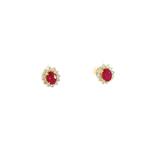 Load image into Gallery viewer, ER113509YRU. 14K Solid Gold Diamond & Ruby Earrings