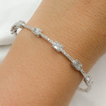 Load image into Gallery viewer, BNL68167. 14K White Solid Gold Diamond Bracelet