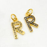 Load image into Gallery viewer, DC506. Diamond Sterling Silver Letter "R" Charm