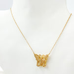 Load image into Gallery viewer, NFH70970. 14K Solid Gold Butterfly Shape Diamond Necklace