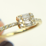 Load image into Gallery viewer, 14K Solid Yellow Gold Statement Diamond Ring.