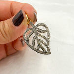Load image into Gallery viewer, DP087. Diamond Sterling Silver Leaf Pendant
