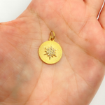 Load image into Gallery viewer, 14K Gold Charm. Circle Pendant with Diamonds. GDP223