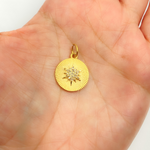 Load image into Gallery viewer, 14K Gold Charm. Circle Pendant with Diamonds. GDP223
