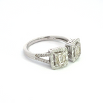 Load image into Gallery viewer, 14K Solid Gold Rectangle Diamond Baguette Ring.