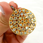 Load image into Gallery viewer, DSP075. Diamond Sterling Silver Round Pendant with Gemstone
