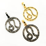 Load image into Gallery viewer, DC311. Diamond Sterling Silver Round Leo Zodiac Pendant