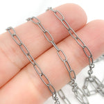 Load image into Gallery viewer, 2505LOX. Oxidized Sterling Silver Hammered Paperclip Chain