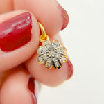 Load image into Gallery viewer, DC252. Diamond Sterling Silver Flower Charm
