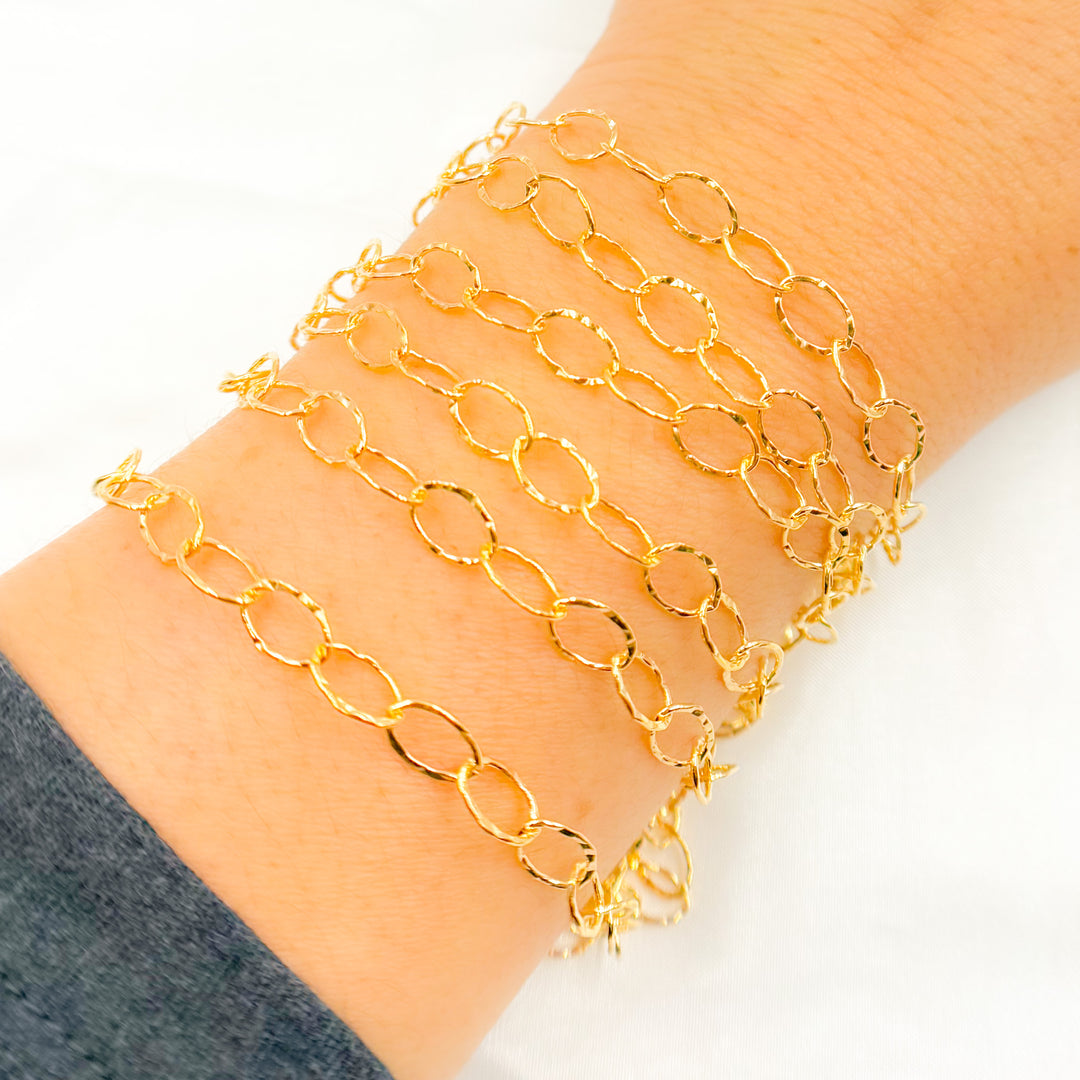 Gold Filled Hammered Oval Link Chain