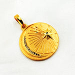 Load image into Gallery viewer, Sterling Silver Moon & Star Round Pendant