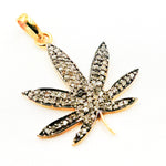 Load image into Gallery viewer, Diamond Sterling Silver Leaf Pendant