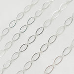 Load image into Gallery viewer, Shop Now Sterling Silver Flat Long and Short Oval Link Chain