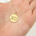 Load image into Gallery viewer, DC822. Diamond Sterling Silver Round "XO" Charm