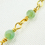 Load image into Gallery viewer, Coated Green Quartz Gold Plated Wire Chain. CQU36