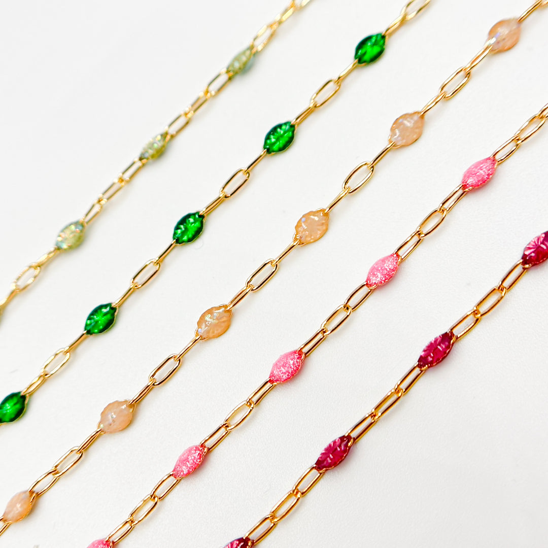 V250ENGF. 14k Gold Filled Enamel Satellite Chains