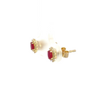 Load image into Gallery viewer, ER113509YRU. 14K Solid Gold Diamond & Ruby Earrings