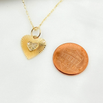 Load image into Gallery viewer, 14K Solid Gold Diamond Heart Charm. GDP487