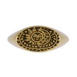 Load image into Gallery viewer, Yellow Gold Oval Ring with Sun and Moon Engraved