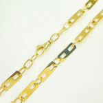 Load image into Gallery viewer, 14k Solid Yellow Gold Mirror Flat Rectangle Link Chain
