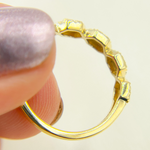 Load image into Gallery viewer, 14K Solid Gold Hexagons Diamond Ring.