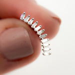 Load image into Gallery viewer, Buy 14K Solid Gold Baguette Diamond Fancy Stud Earrings