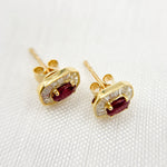 Load image into Gallery viewer, ER421255. 14K Solid Gold Diamond and Gemstone Earring