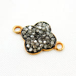 Load image into Gallery viewer, Diamond Sterling Silver Flower Connector